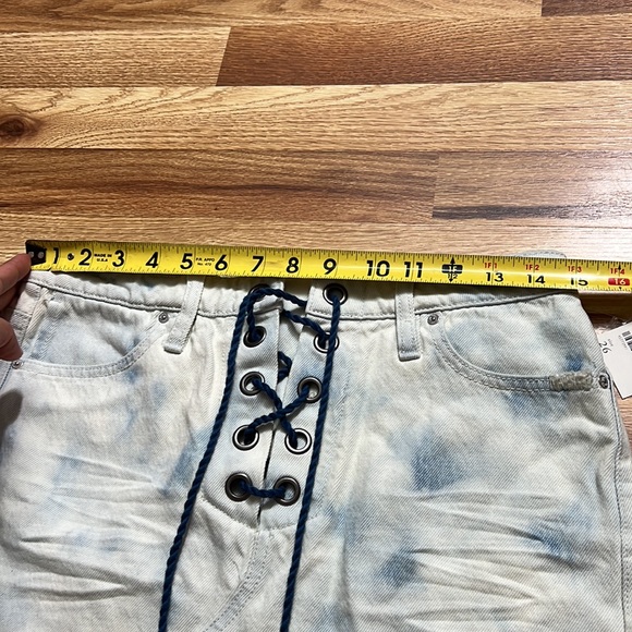 Free People Tie Front Jean denim Skirt size 26 - Picture 4 of 16